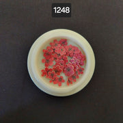 Nail Decoration - Vibrant Red Flowers