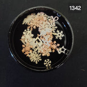 Nail art – Holographic snowflakes and shapes.