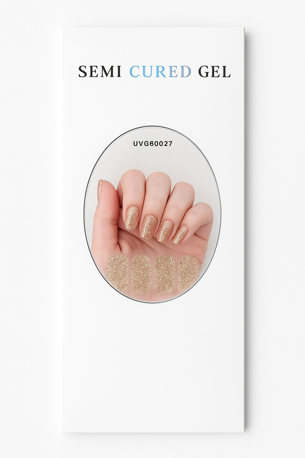 Semi Cured Gel Nail Wrap, Gold Shimmer