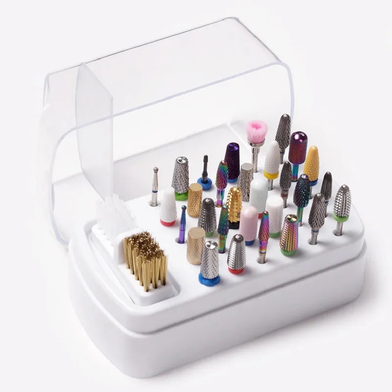 Drill Bit Organizer W/Cleaning Brush