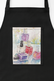 Black Apron with Nail Polish Designs 🖤💅