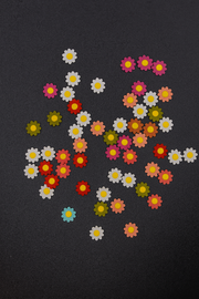 Nail Art White Pink Green And Red Flowers