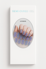 Semi Cured Gel Nail Wrap, Purple and Blue