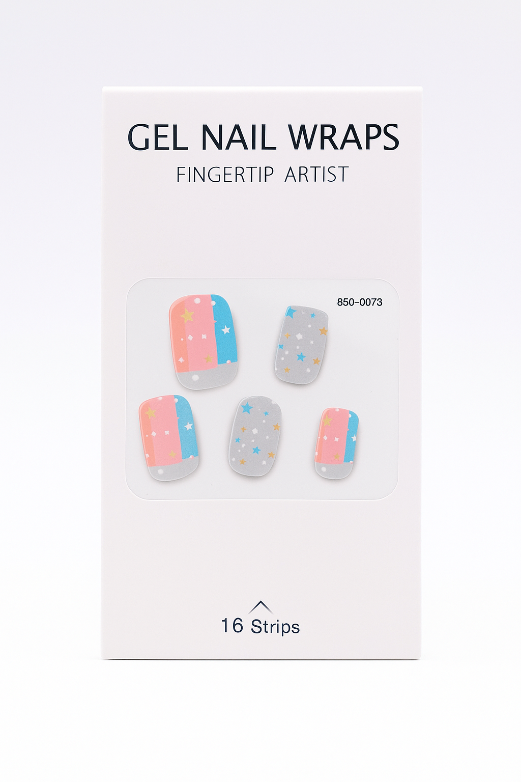 Semi Cured Gel Nail Wrap, Pink Blue, Grey with Stars