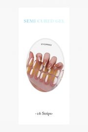 Semi Cured Gel Nail Wrap, White and Gold