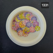 Pastel Floral Circle Nail Art