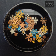 ✨❄️ Snowflakes and Metallic Stars Nail Art